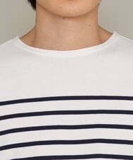 KHKES06044 a.v.v MEN(アー・ヴェ・ヴェ) ボーダーワイドシルエットカットソー(長袖） ブルー