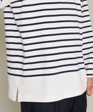 KHKES06044 a.v.v MEN(アー・ヴェ・ヴェ) ボーダーワイドシルエットカットソー(長袖） ブルー