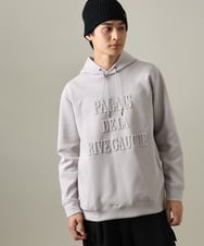 KHKEV09059 a.v.v MEN(アー・ヴェ・ヴェ) 【ドライタッチ】ダンボールエンボスロゴパーカー（さらっとクリーンシリーズ） ライトグレー