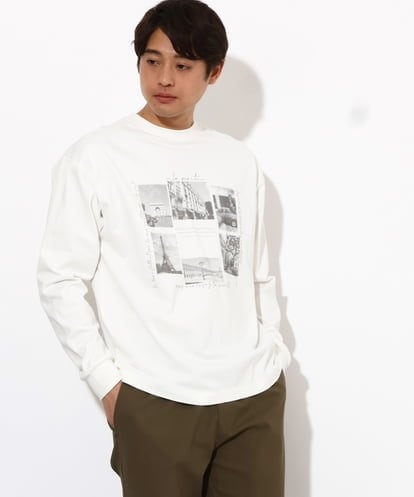 KHKEV10044 a.v.v MEN 【ユニセックス】PARISフォトプリントワイドシルエットロングＴシャツ