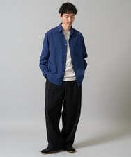 KHKFA20034 a.v.v MEN(アー・ヴェ・ヴェ) 【毛玉になりにくい】エッフェル塔刺繍ボートネックカットソー ライトグレー