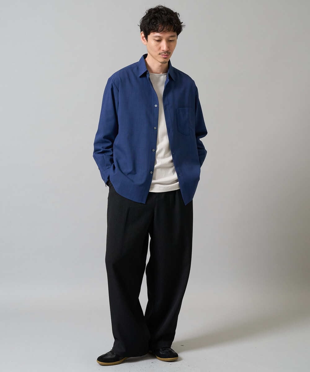 KHKFA20034 a.v.v MEN(アー・ヴェ・ヴェ) 【毛玉になりにくい】エッフェル塔刺繍ボートネックカットソー ライトグレー