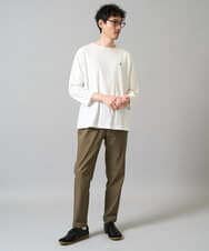 KHKFA20034 a.v.v MEN(アー・ヴェ・ヴェ) 【毛玉になりにくい】エッフェル塔刺繍ボートネックカットソー ライトグレー