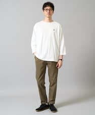 KHKFA20034 a.v.v MEN(アー・ヴェ・ヴェ) 【毛玉になりにくい】エッフェル塔刺繍ボートネックカットソー ライトグレー