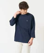 KHKFA20034 a.v.v MEN(アー・ヴェ・ヴェ) 【接触冷感/毛玉になりにくい】エッフェル塔刺繍ボートネックカットソー ライトグレー