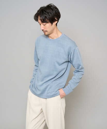 KHKFD13049 a.v.v MEN 【イージーケア/洗濯機で洗える/毛玉になりにくい】タックジャカードクルーネックプルオーバー