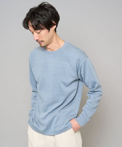 KHKFD13049 a.v.v MEN 【イージーケア/洗濯機で洗える/毛玉になりにくい】タックジャカードクルーネックプルオーバー