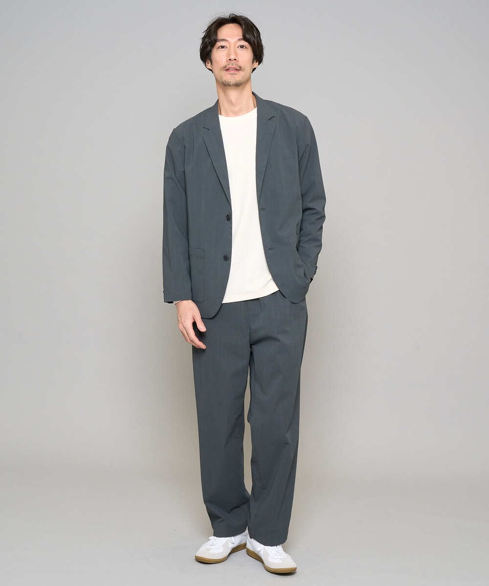 KHKFD13049 a.v.v MEN(アー・ヴェ・ヴェ) 【イージーケア/洗濯機で洗える/毛玉になりにくい】タックジャカードクルーネックプルオーバー アイボリー