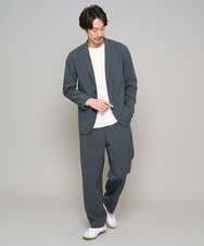 KHKFD13049 a.v.v MEN(アー・ヴェ・ヴェ) 【イージーケア/洗濯機で洗える/毛玉になりにくい】タックジャカードクルーネックプルオーバー アイボリー