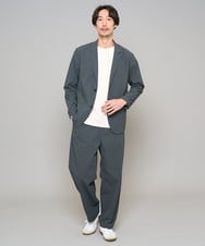 KHKFD13049 a.v.v MEN(アー・ヴェ・ヴェ) 【イージーケア/洗濯機で洗える/毛玉になりにくい】タックジャカードクルーネックプルオーバー アイボリー