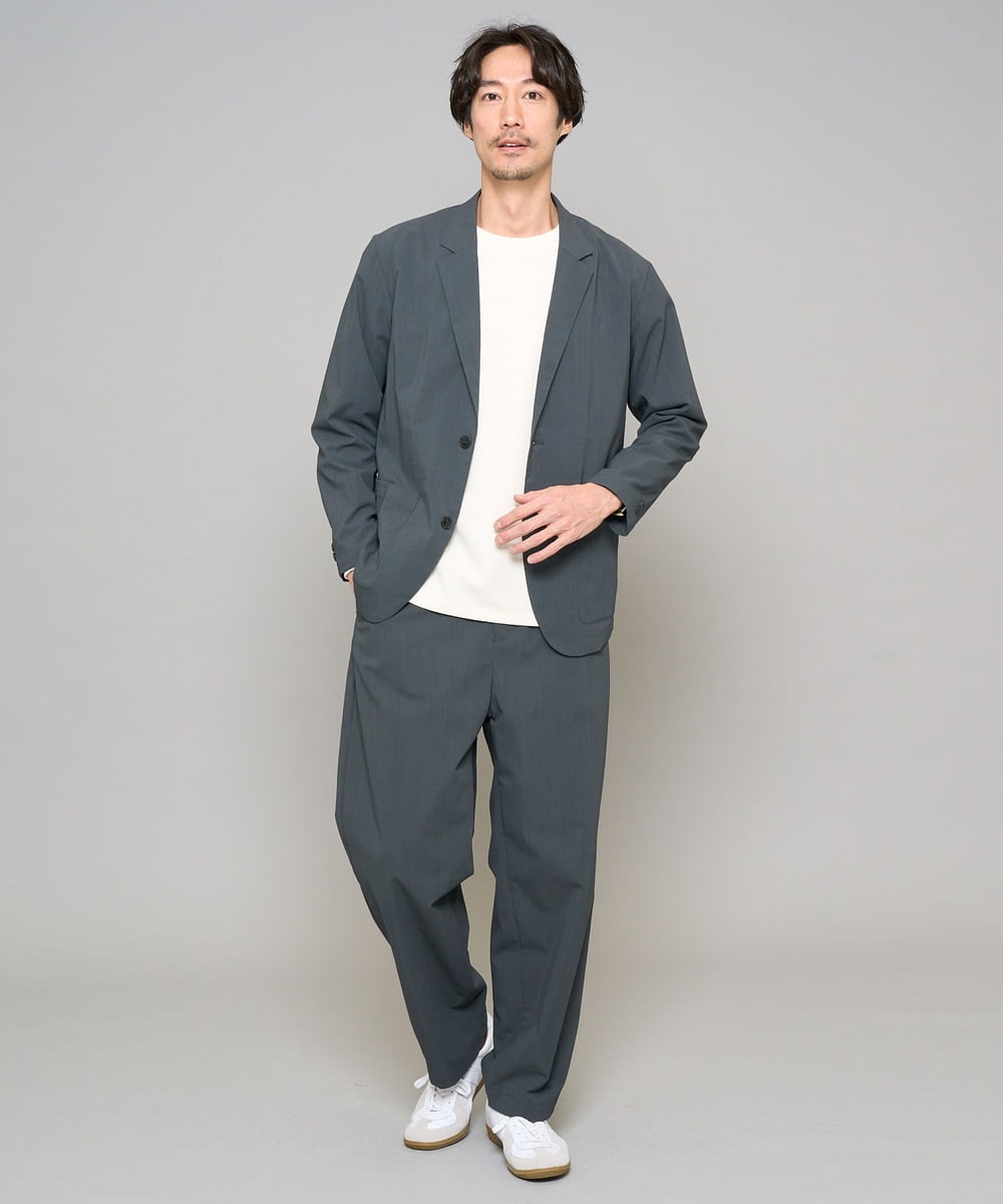 KHKFD13049 a.v.v MEN(アー・ヴェ・ヴェ) 【イージーケア/洗濯機で洗える/毛玉になりにくい】タックジャカードクルーネックプルオーバー アイボリー