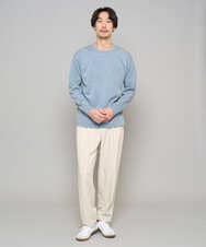 KHKFD13049 a.v.v MEN(アー・ヴェ・ヴェ) 【イージーケア/洗濯機で洗える/毛玉になりにくい】タックジャカードクルーネックプルオーバー アイボリー