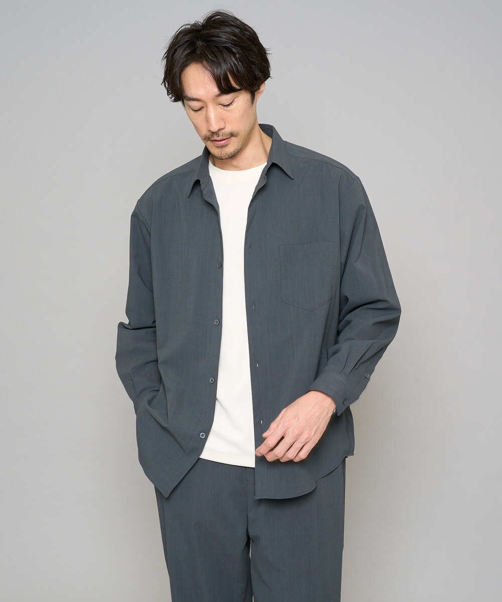 KHKFD13049 a.v.v MEN(アー・ヴェ・ヴェ) 【イージーケア/洗濯機で洗える/毛玉になりにくい】タックジャカードクルーネックプルオーバー アイボリー