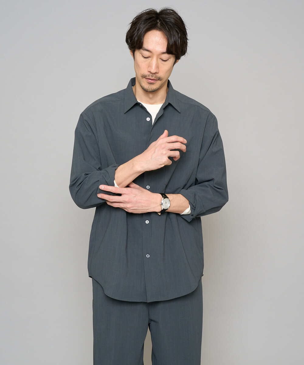 KHKFD13049 a.v.v MEN(アー・ヴェ・ヴェ) 【イージーケア/洗濯機で洗える/毛玉になりにくい】タックジャカードクルーネックプルオーバー アイボリー