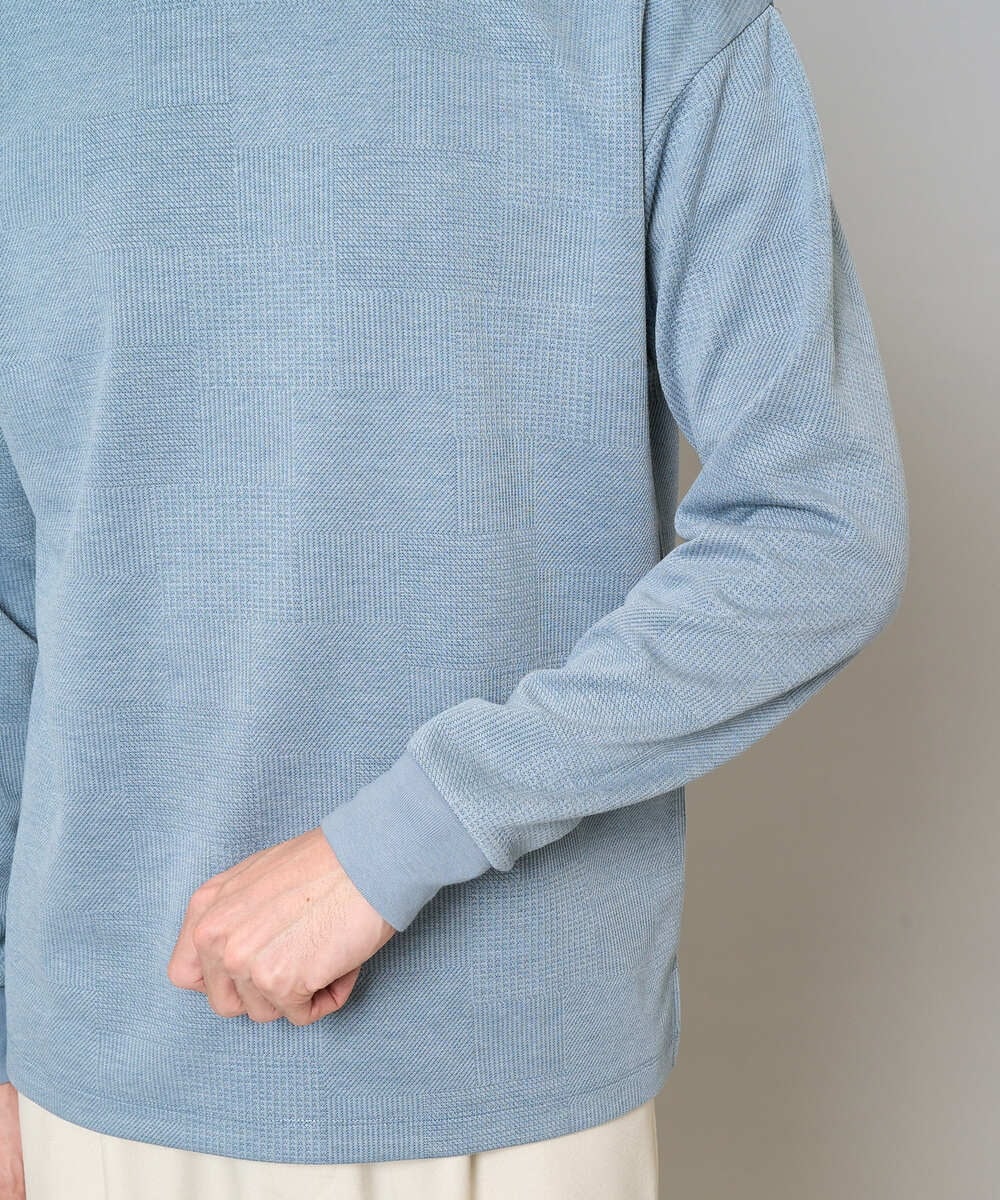 KHKFD13049 a.v.v MEN(アー・ヴェ・ヴェ) 【イージーケア/洗濯機で洗える/毛玉になりにくい】タックジャカードクルーネックプルオーバー アイボリー