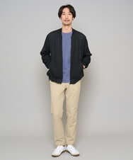 KHKFD13049 a.v.v MEN(アー・ヴェ・ヴェ) 【イージーケア/洗濯機で洗える/毛玉になりにくい】タックジャカードクルーネックプルオーバー アイボリー