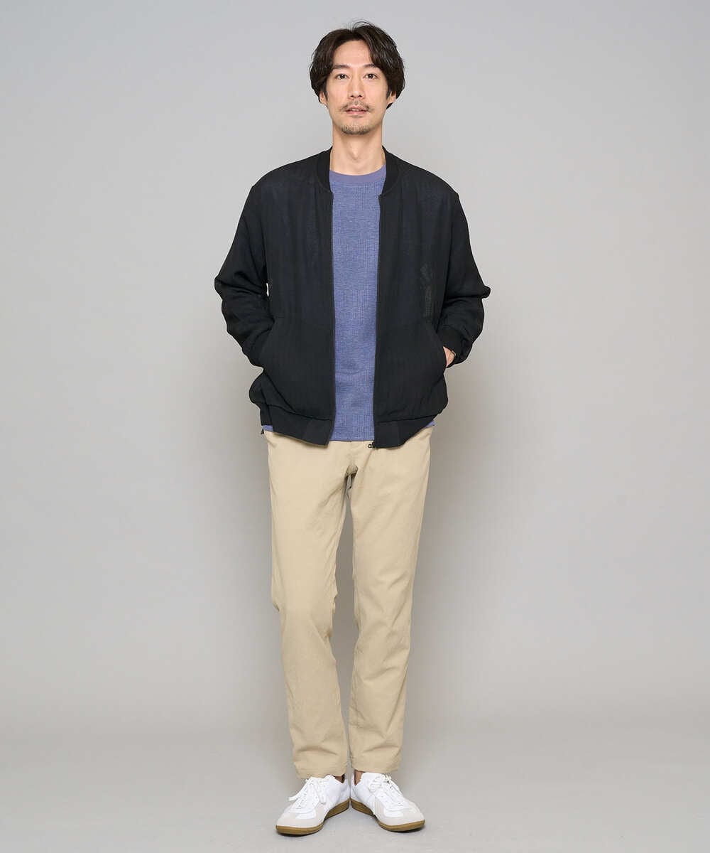 KHKFD13049 a.v.v MEN(アー・ヴェ・ヴェ) 【イージーケア/洗濯機で洗える/毛玉になりにくい】タックジャカードクルーネックプルオーバー アイボリー