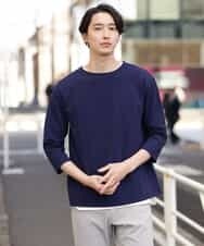 KHKFP11039 a.v.v MEN(アー・ヴェ・ヴェ) 【S-XXL/2SET】梨地レイヤードカットソー[WEB限定サイズ] ピンク