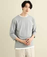 KHKFP11039 a.v.v MEN(アー・ヴェ・ヴェ) 【S-XXL/2SET】梨地レイヤードカットソー[WEB限定サイズ] ピンク