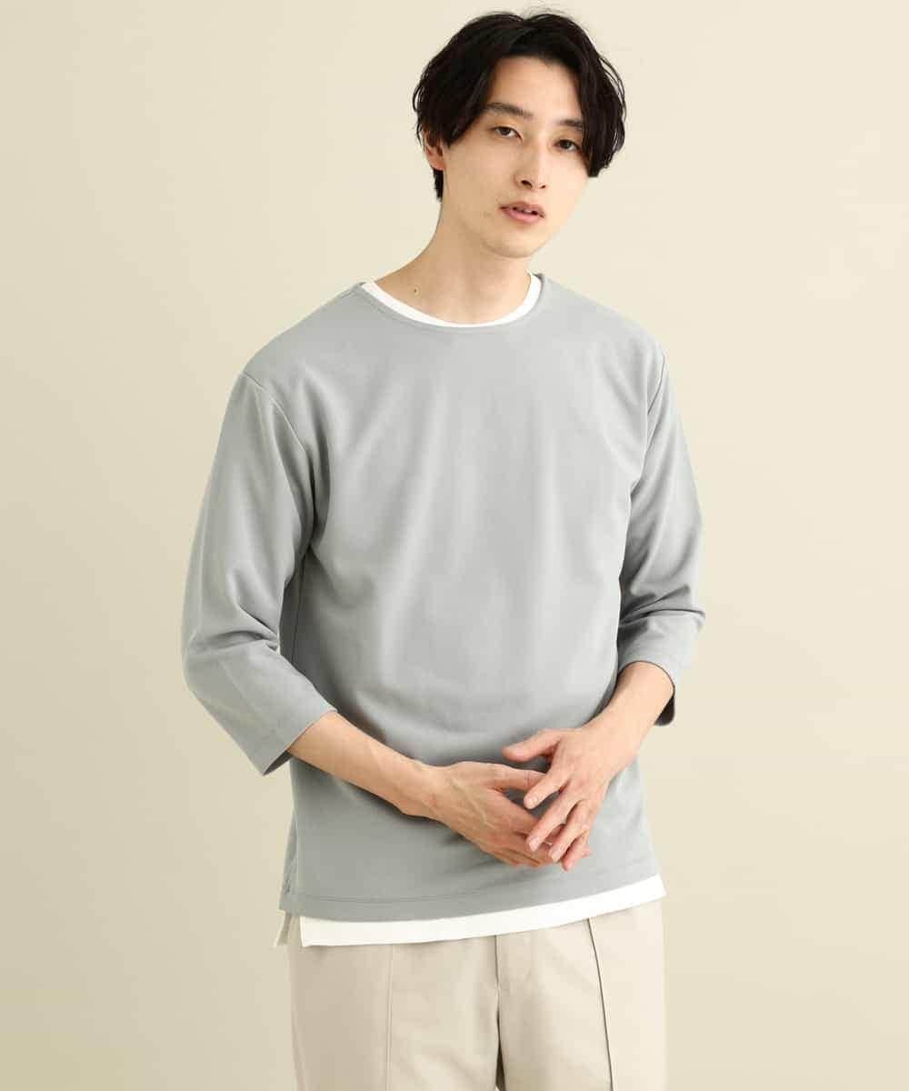 KHKFP11039 a.v.v MEN(アー・ヴェ・ヴェ) 【S-XXL/2SET】梨地レイヤードカットソー[WEB限定サイズ] ピンク