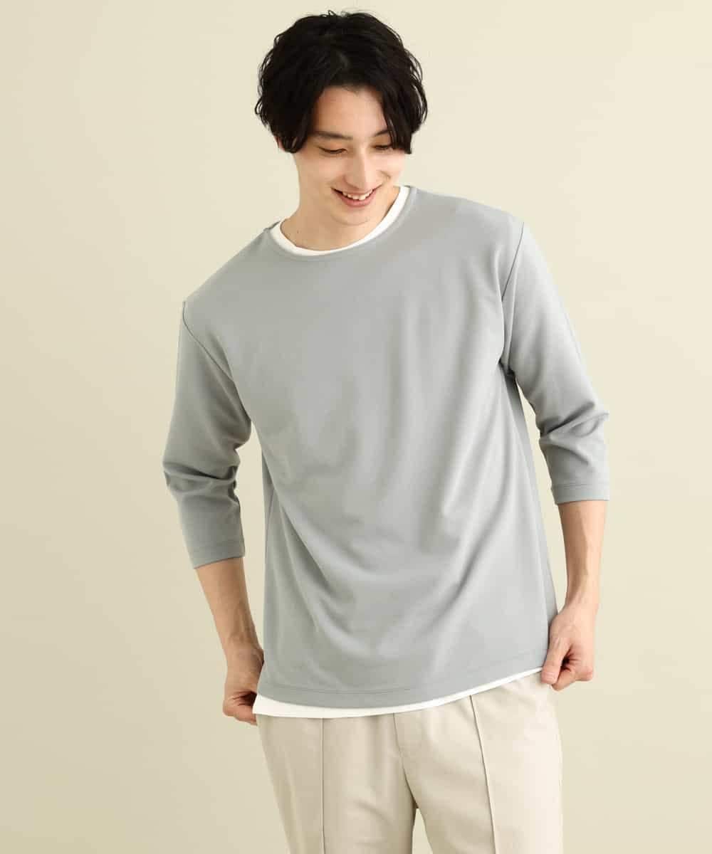 KHKFP11039 a.v.v MEN(アー・ヴェ・ヴェ) 【S-XXL/2SET】梨地レイヤードカットソー[WEB限定サイズ] ピンク