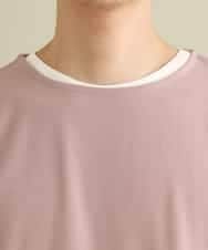 KHKFP11039 a.v.v MEN(アー・ヴェ・ヴェ) 【S-XXL/2SET】梨地レイヤードカットソー[WEB限定サイズ] ピンク