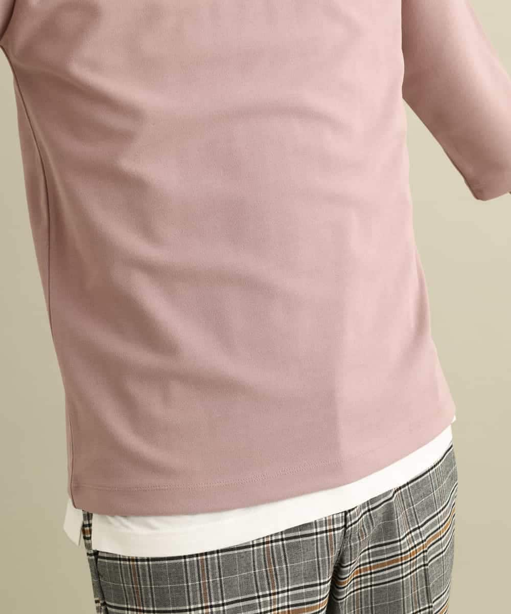 KHKFP11039 a.v.v MEN(アー・ヴェ・ヴェ) 【S-XXL/2SET】梨地レイヤードカットソー[WEB限定サイズ] ピンク