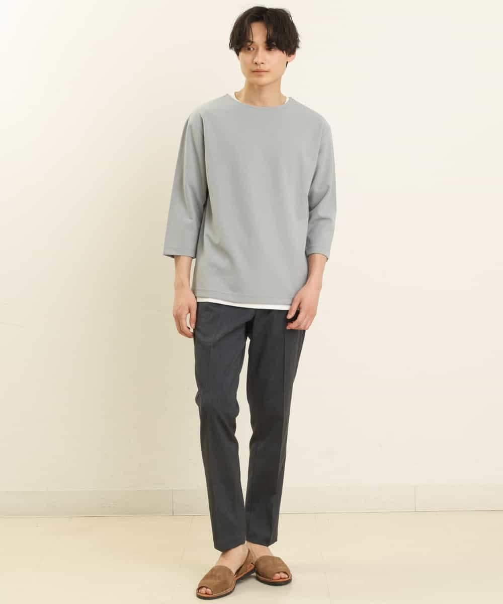 KHKFP11039 a.v.v MEN(アー・ヴェ・ヴェ) 【S-XXL/2SET】梨地レイヤードカットソー[WEB限定サイズ] ピンク