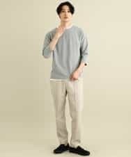 KHKFP11039 a.v.v MEN(アー・ヴェ・ヴェ) 【S-XXL/2SET】梨地レイヤードカットソー[WEB限定サイズ] ピンク