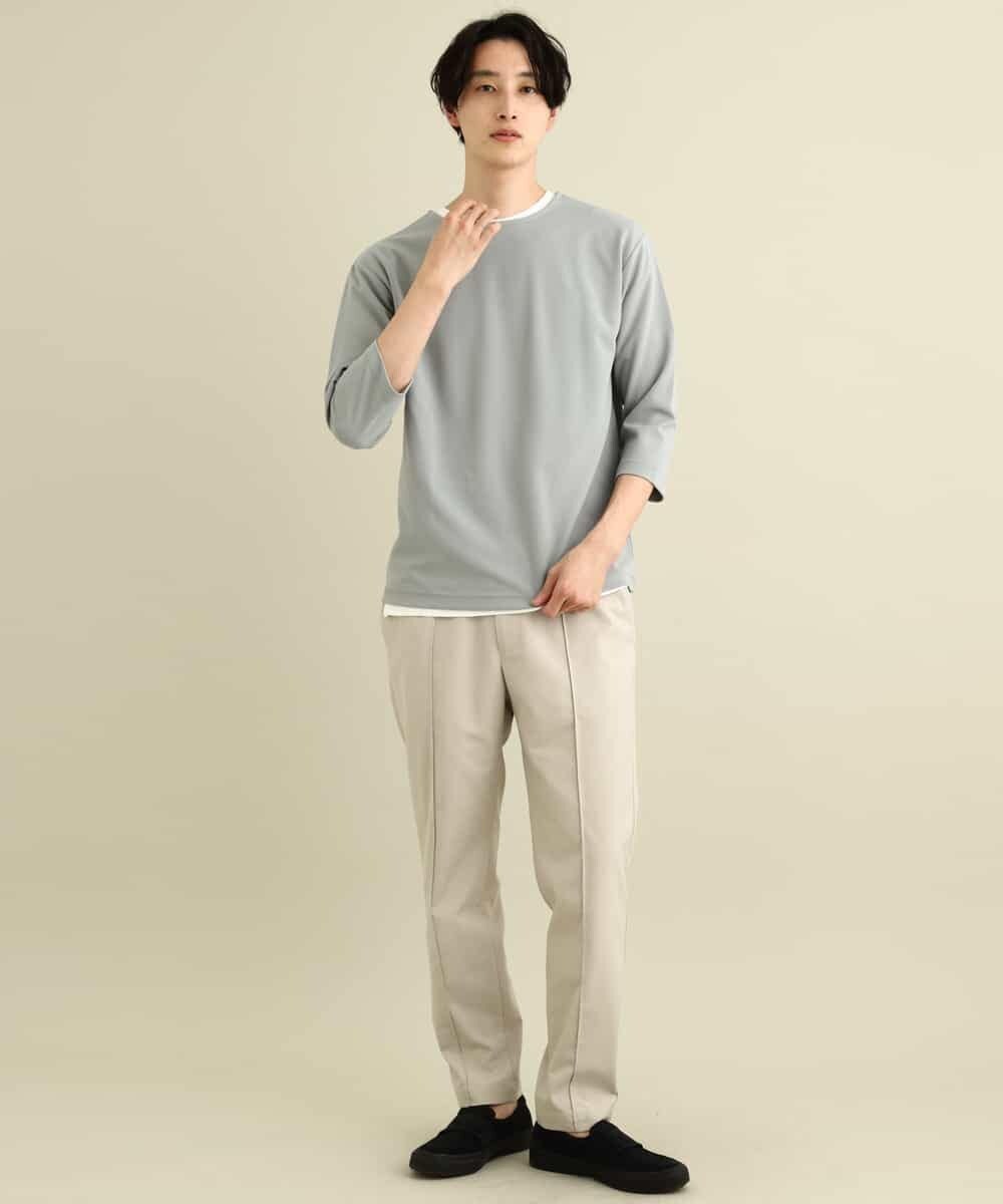 KHKFP11039 a.v.v MEN(アー・ヴェ・ヴェ) 【S-XXL/2SET】梨地レイヤードカットソー[WEB限定サイズ] ピンク