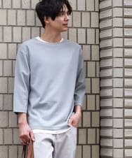 KHKFS11044 a.v.v MEN(アー・ヴェ・ヴェ) 【接触冷感/イージーケア】梨地レイヤードカットソー ミント