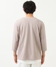 KHKFS11044 a.v.v MEN(アー・ヴェ・ヴェ) 【接触冷感/イージーケア】梨地レイヤードカットソー ライトグレー