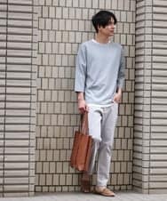 KHKFS11044 a.v.v MEN(アー・ヴェ・ヴェ) 【接触冷感/イージーケア】梨地レイヤードカットソー ライトグレー
