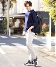 KHKFS11044 a.v.v MEN(アー・ヴェ・ヴェ) 【接触冷感/イージーケア】梨地レイヤードカットソー ライトグレー