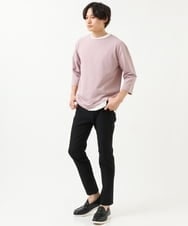 KHKFS11044 a.v.v MEN(アー・ヴェ・ヴェ) 【接触冷感/イージーケア】梨地レイヤードカットソー ライトグレー