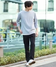 KHKFS11044 a.v.v MEN(アー・ヴェ・ヴェ) 【接触冷感/イージーケア】梨地レイヤードカットソー ライトグレー