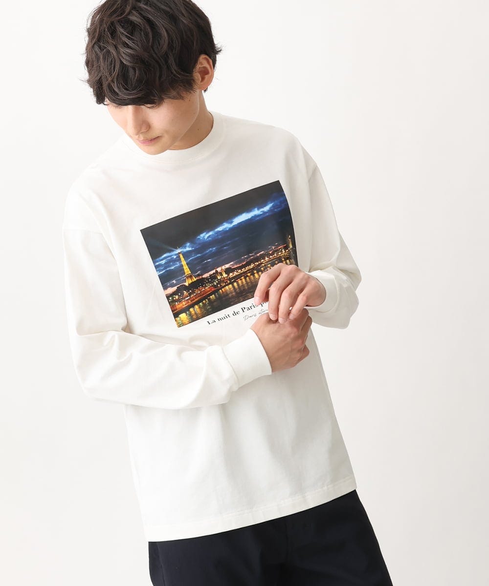 KHKFV19044 a.v.v MEN(アー・ヴェ・ヴェ) 【フォトグラファーコラボ】ワイドシルエットロングTシャツ ホワイト