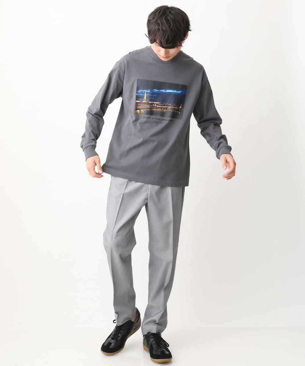 KHKFV19044 a.v.v MEN(アー・ヴェ・ヴェ) 【フォトグラファーコラボ】ワイドシルエットロングTシャツ ダークグレー