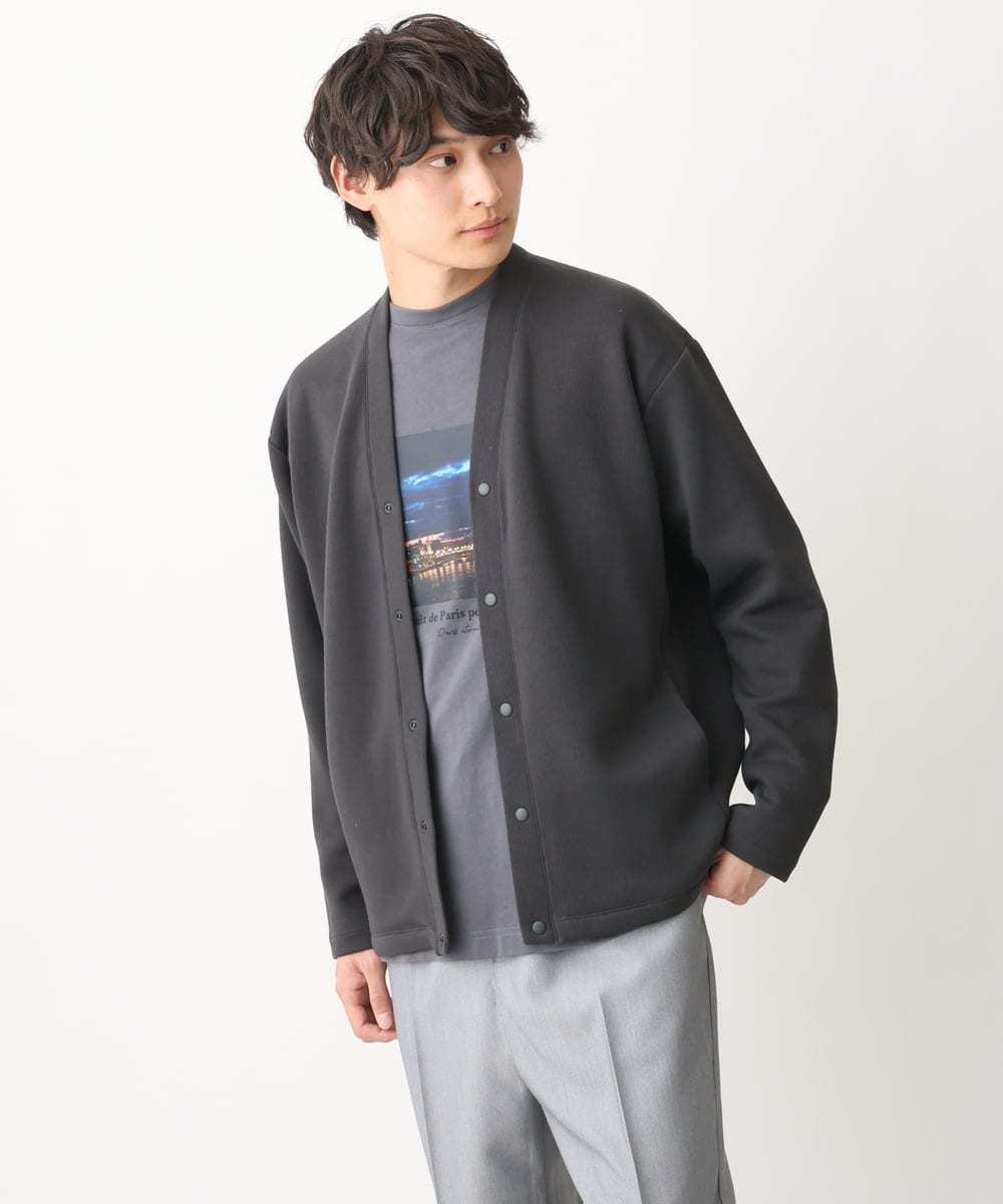 KHKFV19044 a.v.v MEN(アー・ヴェ・ヴェ) 【フォトグラファーコラボ】ワイドシルエットロングTシャツ ダークグレー