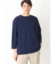 KHKFV20029 a.v.v MEN(アー・ヴェ・ヴェ) 【ユニセックス】エッフェル塔刺繍ボートネックカットソー ネイビー