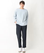 KHKFV20029 a.v.v MEN(アー・ヴェ・ヴェ) 【ユニセックス】エッフェル塔刺繍ボートネックカットソー ネイビー