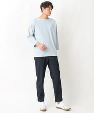 KHKFV20029 a.v.v MEN(アー・ヴェ・ヴェ) 【ユニセックス】エッフェル塔刺繍ボートネックカットソー ネイビー