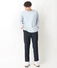 KHKFV20029 a.v.v MEN(アー・ヴェ・ヴェ) 【ユニセックス】エッフェル塔刺繍ボートネックカットソー ネイビー