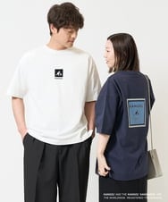 KHKGA16059 a.v.v MEN(アー・ヴェ・ヴェ) 【接触冷感/コラボ】KANGOLスクエアプリントワイドシルエットカットソー ホワイト