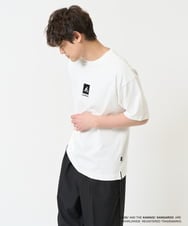 KHKGA16059 a.v.v MEN(アー・ヴェ・ヴェ) 【接触冷感/コラボ】KANGOLスクエアプリントワイドシルエットカットソー ホワイト