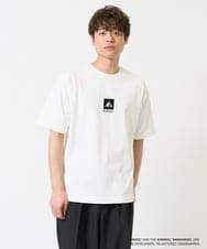 KHKGA16059 a.v.v MEN(アー・ヴェ・ヴェ) 【接触冷感/コラボ】KANGOLスクエアプリントワイドシルエットカットソー ホワイト