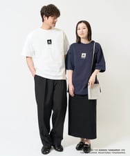 KHKGA16059 a.v.v MEN(アー・ヴェ・ヴェ) 【接触冷感/コラボ】KANGOLスクエアプリントワイドシルエットカットソー ホワイト