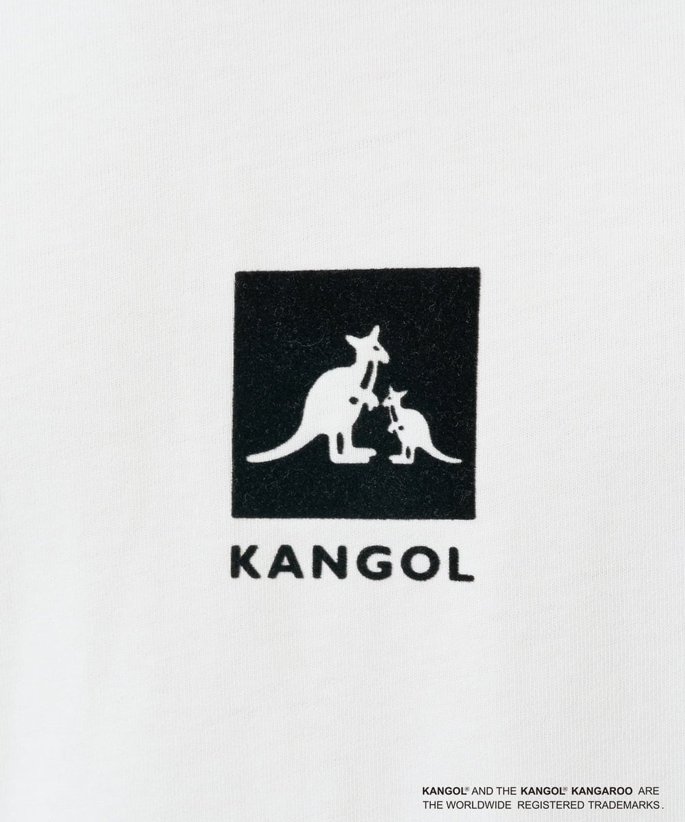 KHKGA16059 a.v.v MEN(アー・ヴェ・ヴェ) 【接触冷感/コラボ】KANGOLスクエアプリントワイドシルエットカットソー ホワイト