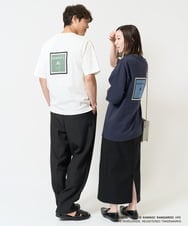 KHKGA16059 a.v.v MEN(アー・ヴェ・ヴェ) 【接触冷感/コラボ】KANGOLスクエアプリントワイドシルエットカットソー ホワイト