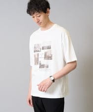 KHKGA18044 a.v.v MEN(アー・ヴェ・ヴェ) 【接触冷感】フォトプリントワイドシルエットカットソー ホワイト